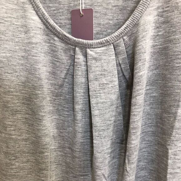 BARE NECESSITIES - NWT - L Sz L - Rouched Neck Jersey Tank Top in Heather Grey - Picture 3 of 7